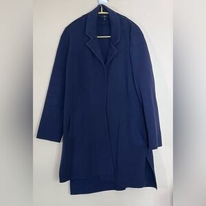 J Crew open blazer style cardigan wool blend navy